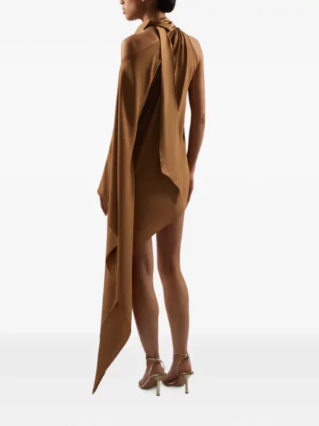 Rochie mini Taller Marmo asimetrică maro