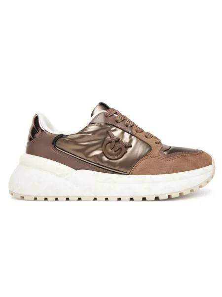 Sneakersy Pinko skórzane brązowe