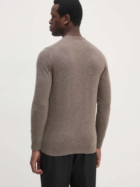 Barbour sweter wełniany brązowy