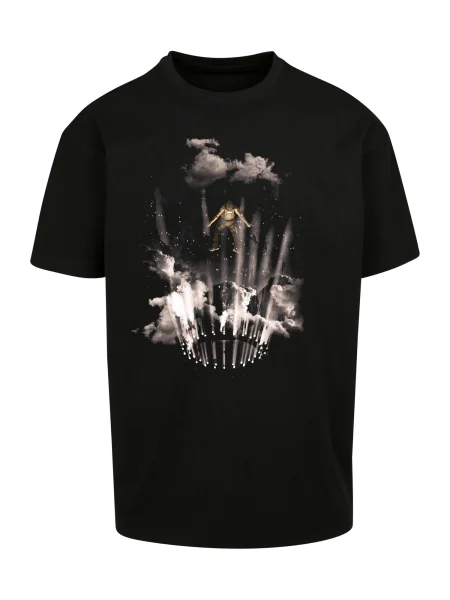 Mister Tee Tricou Flashing Lights gri taupe negru