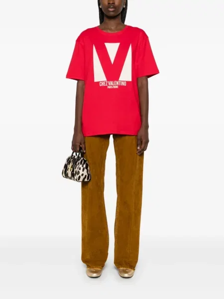 Tricou Valentino Garavani cu imagine roșu