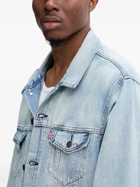 Proste jeansy Levi's 501 w paski ze stretchu dzwony niebieskie