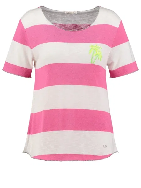 Key Largo Tricou South galben neon / roz alb