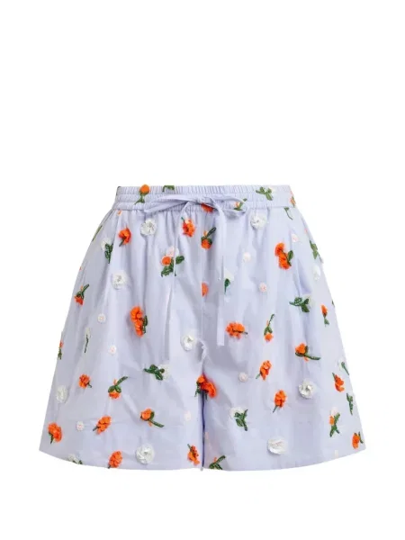 Pantaloni scurți Essentiel Antwerp cu model floral albastru