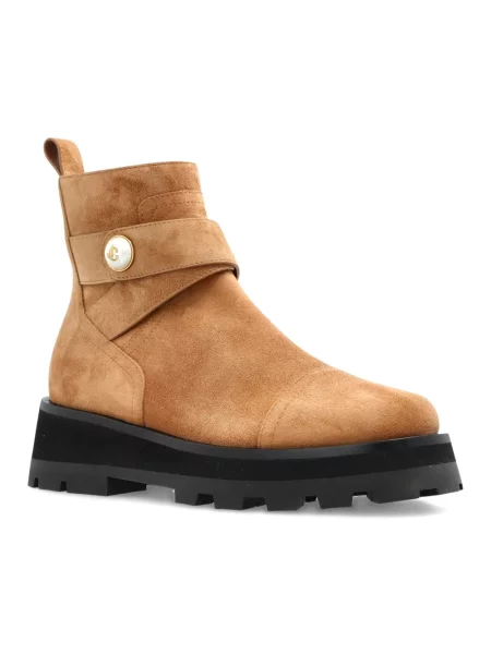 Botki Jimmy Choo bez obcasa beżowe