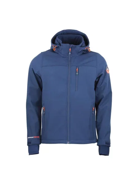 Kurtka softshell z kapturem Peak Mountain Claude niebieska