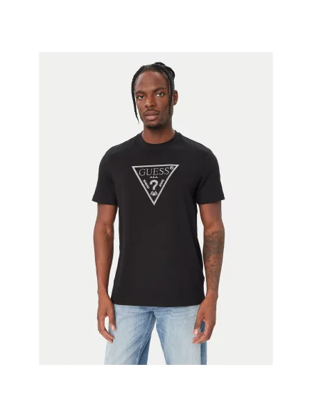 Guess T-Shirt μαύρο