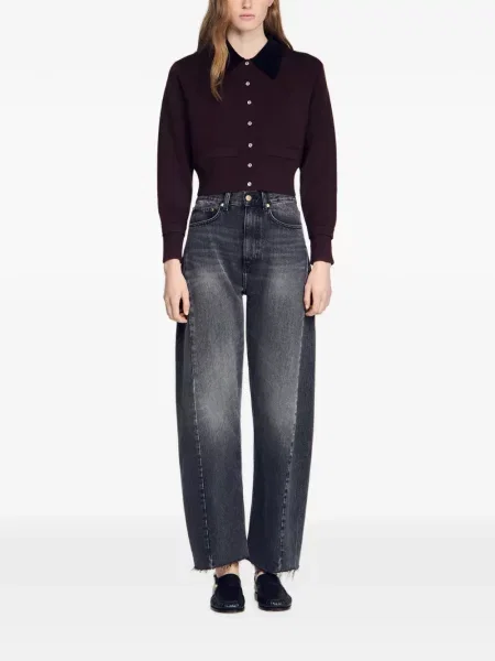 Gulerat decupat cardigan Sandro violet