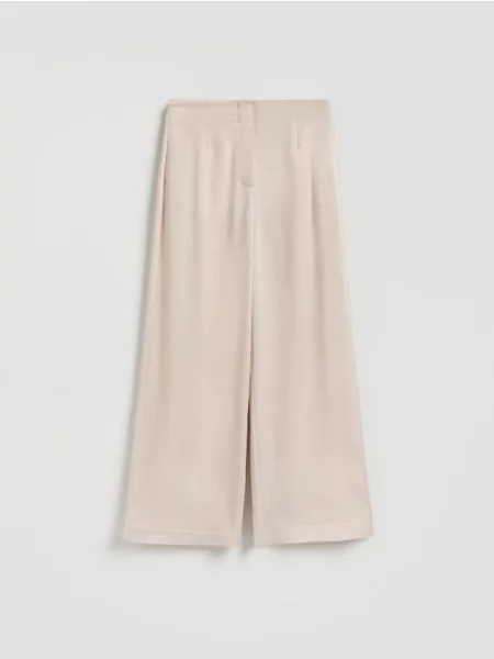 Reserved Pantaloni cu fibre Lyocell bej