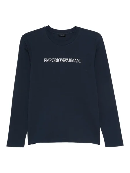 Top Emporio Armani cu broderie lung albastru