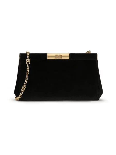 Lniana torebka Dolce And Gabbana czarna
