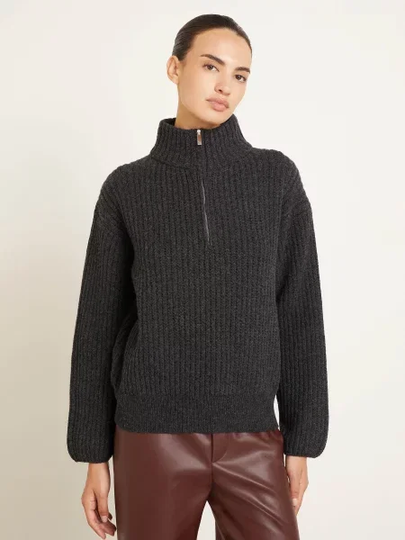 Gauchere Sweter Typu Troyer grau