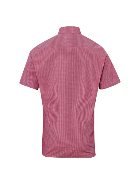 Koszula Z Krótkim Rękawem W Kratkę Micro Gingham biała