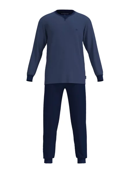TOM TAILOR Dolga pižama marine / mornarska