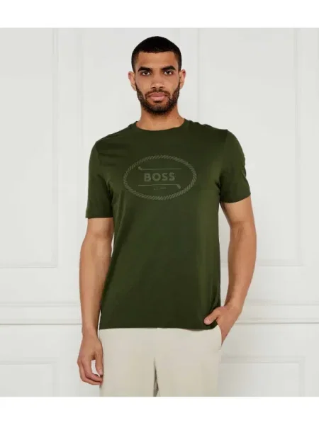 BOSS GREEN Tricou Logo Heritage verde
