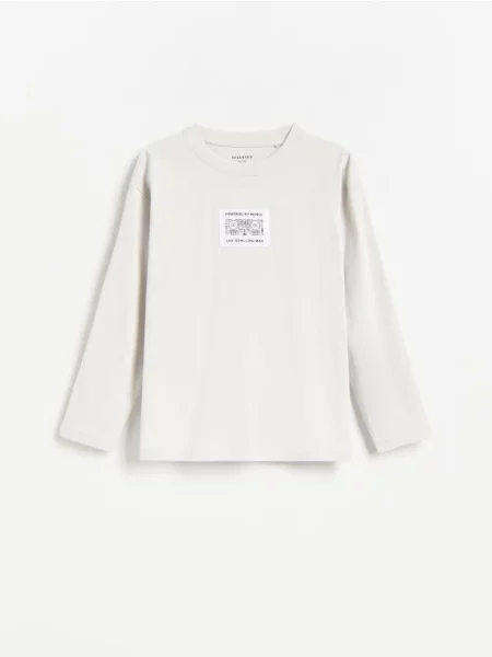 Reserved Tricou cu mânecă lungă din deschis gri