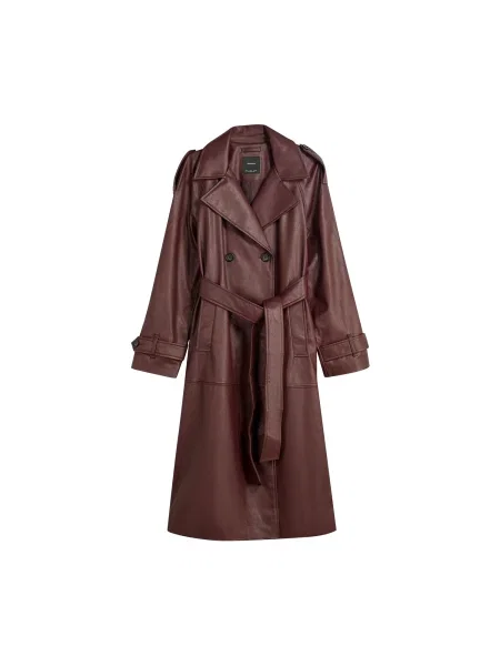 Bershka Prehoden plašč temno rdeča