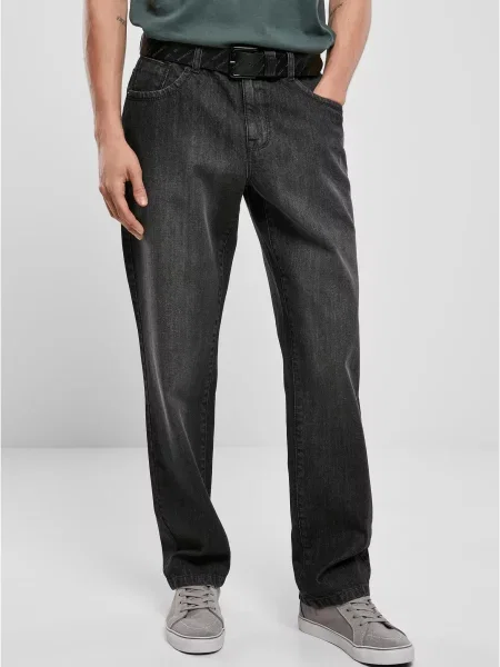 Široké džíny Urban Classics černé