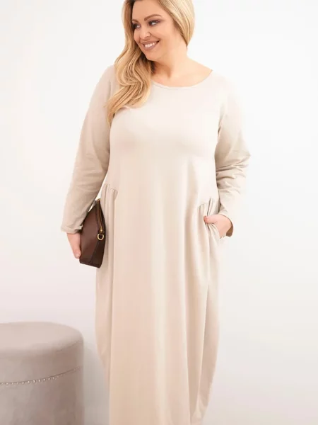 Rochie maxi Kesi Włoski cu mâneci lungi lungă