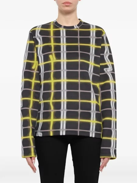 Lung tricou Kenzo în carouri cu imagine negru