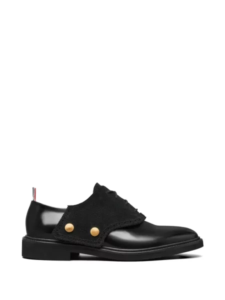 Pantofi derby Thom Browne din piele de căprioară negru