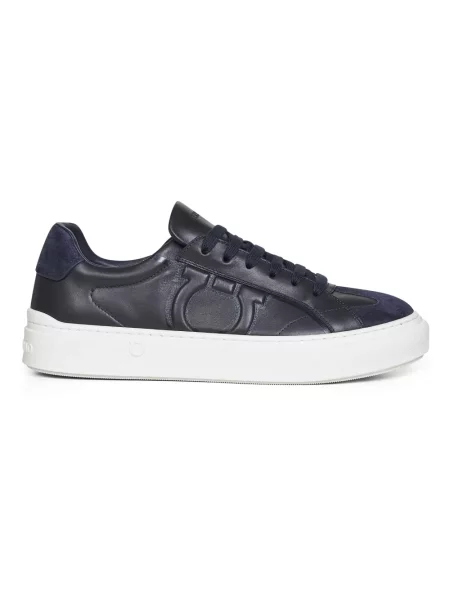 Sneakersy Ferragamo skórzane niebieskie
