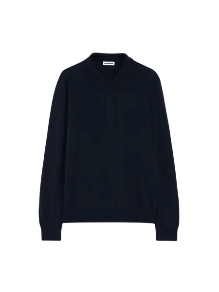 Sweter Jil Sander wełniany z długim rękawem niebieski