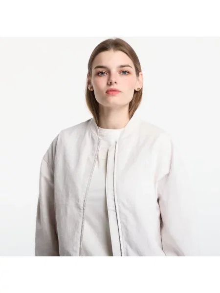 Vestă Calvin Klein Linen Bomber Jacket White Sand L alb