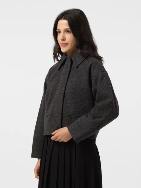 Бомбер Braska вовна/поліестер сірий