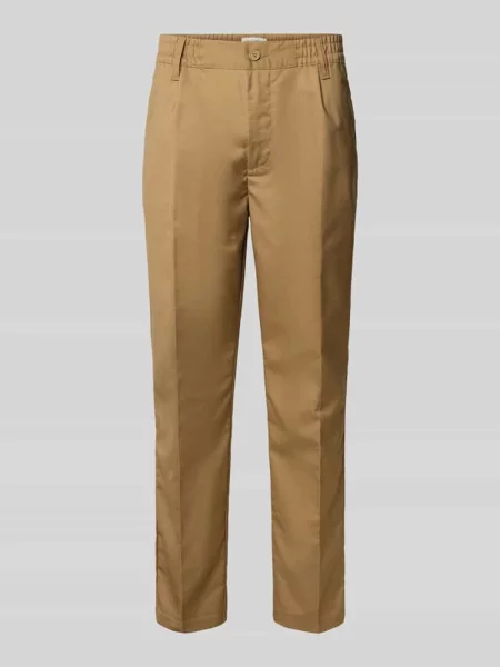 Spodnie w kant z elastycznym pasem model ‘MARC’ Casual Friday beżowe