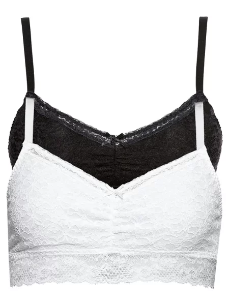 Biustonosz bustier z miękką koronką 2 szt. czarny