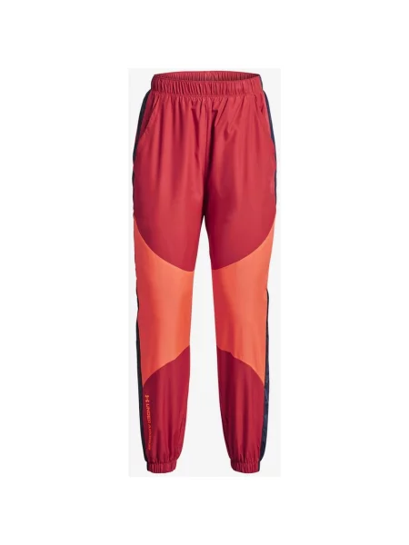 Długie spodnie Under Armour Rush Woven w kolorze czerwono-czarnym XS czerwone