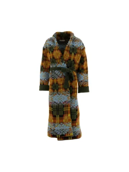 Długi kardigan Dries Van Noten żakardowy z paskiem