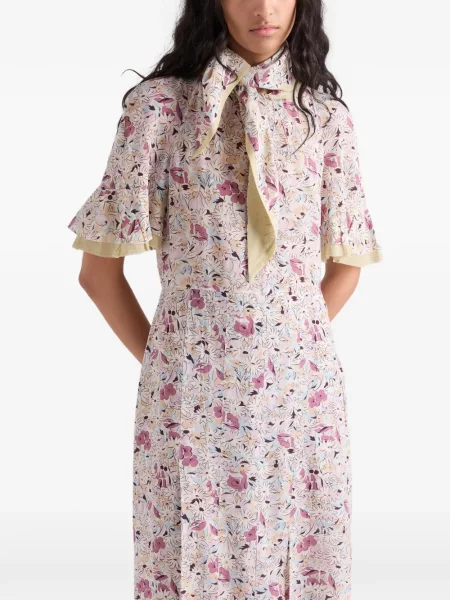 Rochie Prada cu model floral cu imagine de costum