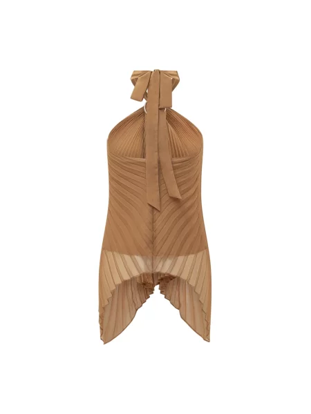 Top Max Mara szyfonowy pomarańczowy
