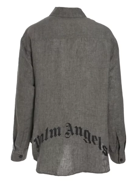 Cămașă Palm Angels de in cu imagine verde