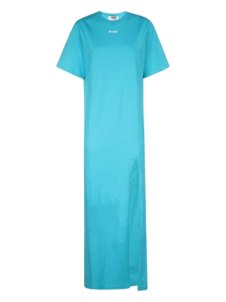 Rochie maxi Msgm cu imagine cu crăpătură de costum albastru