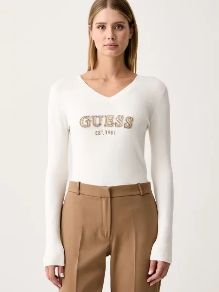 Guess pulover pentru femei cu vâscoză HANNAH bej