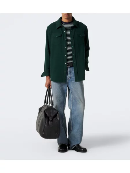 Cămașă God's True Cashmere din cașmir verde