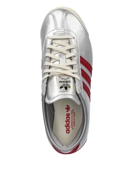 Pantaloni Adidas Campus cu șireturi cu dungi din dantelă roșu