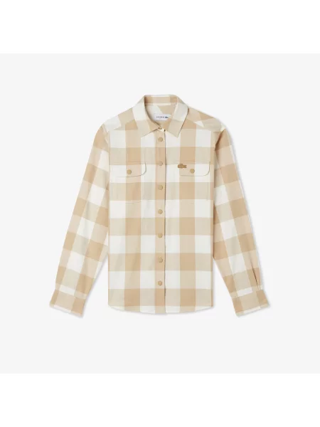 Lacoste Koszula Regular Fit beżowa
