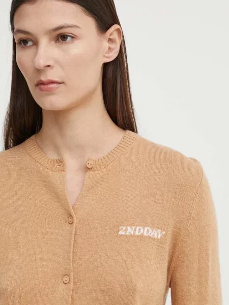Kardigán gyapjú keverékből Vinny TT Soft Wool Blen barna