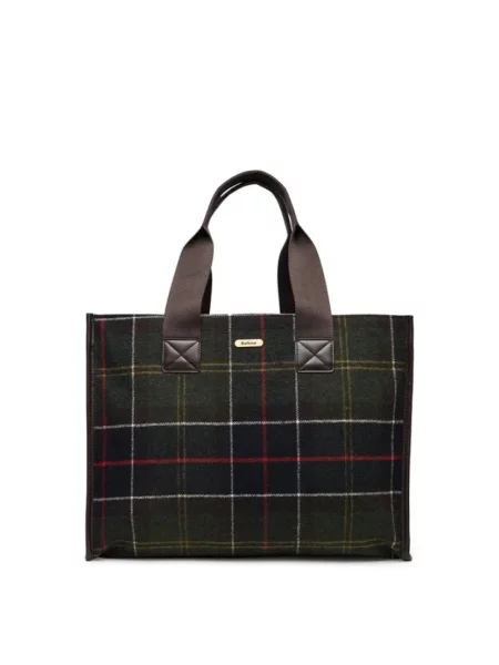 Barbour torebka z wełną zielona