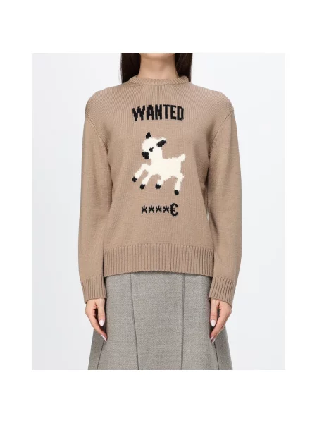 Sweter Moschino wełniany beżowy