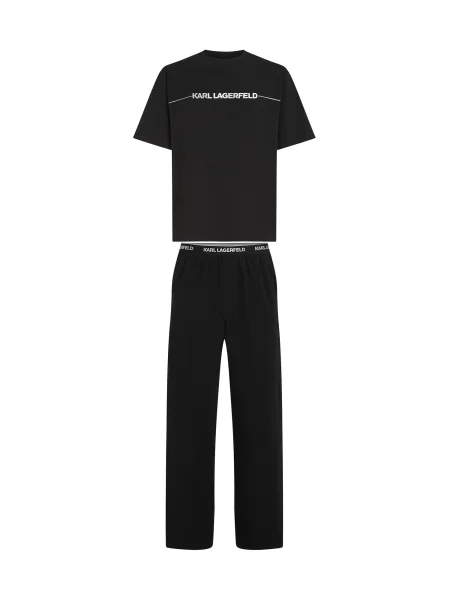 Karl Lagerfeld Pijama lungă negru alb