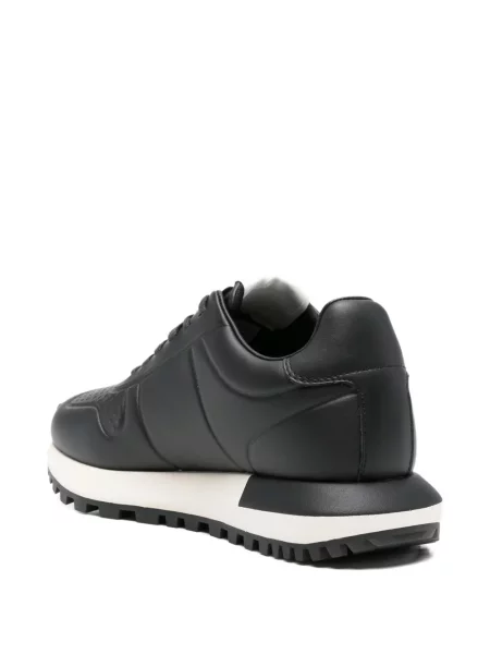 Δερμάτινα sneakers Emporio Armani με αυτόγραφο μαύρο