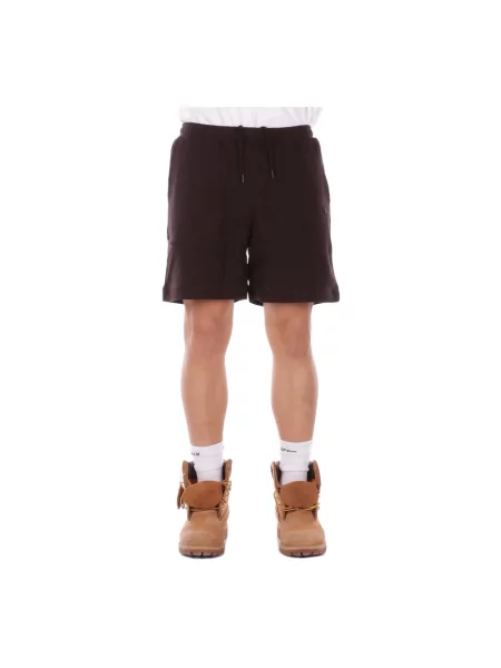 Szorty dresowe w kroju regular fit z czystej bawełny Lacoste brązowe