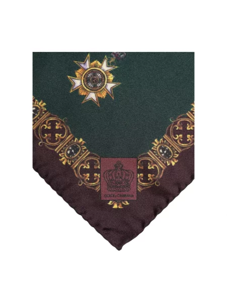 Lniana szal Dolce And Gabbana z logo zielona