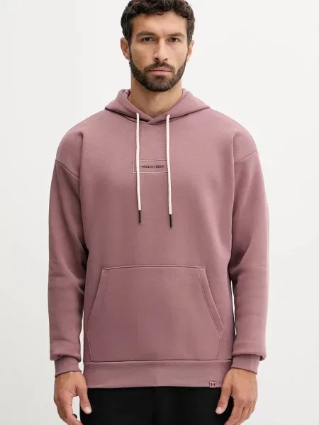 Pulover Under Armour Project Rock s kapuco roza