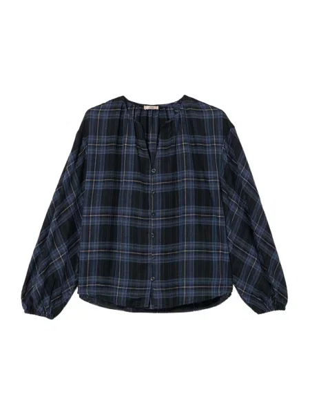 Bluzka Oltre w kratkę niebieska